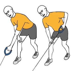 Remo a una mano de pie con cable-polea inclinado adelante