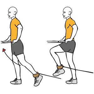 Flexión de cadera con cable-polea de pie