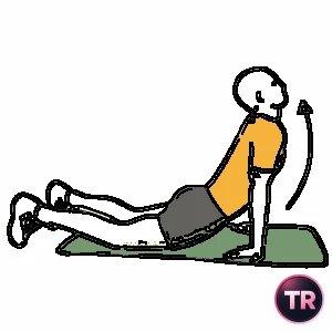 Estiramiento de abdominales el tronco en extensión