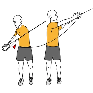 Tirón diagonal con cable-polea de pie
