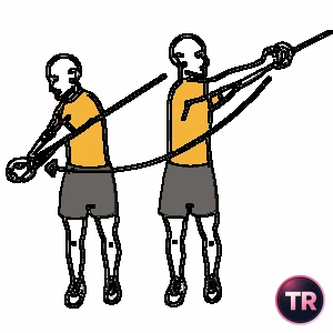 Diagonal pull standing with a cable machine