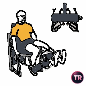 Leg extension on a machine feet toward inside