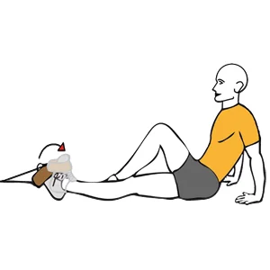 Flexión de tobillo con cable-polea sentado en el suelo