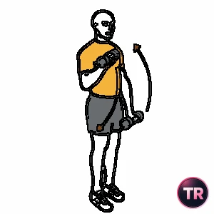 Standing dumbbell biceps curl overhand grip