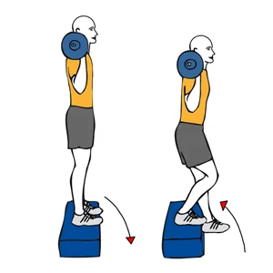 Paso bajando de step con barra