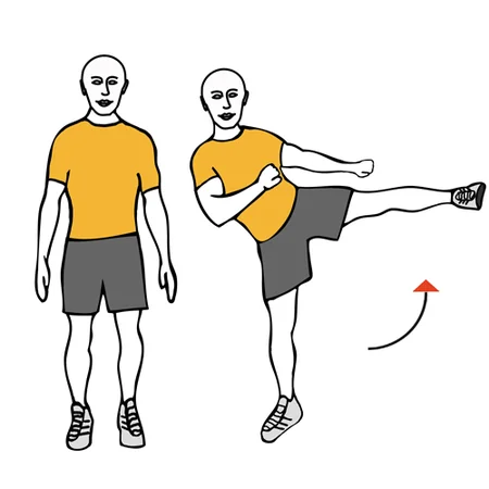 Elevación lateral de pierna de pie