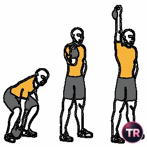Peso muerto y press de hombros a una mano con Kettlebell