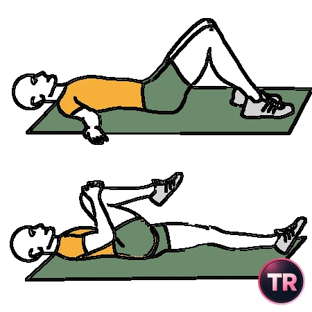 Estiramiento rodilla al pecho decubito supino