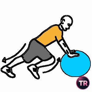 Elevación alterna de rodillas al apoyado en pelota de Pilates