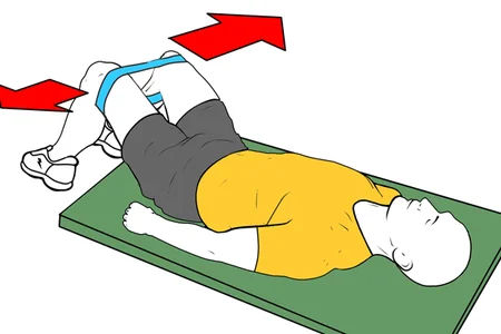 Abductores con miniband tumbado