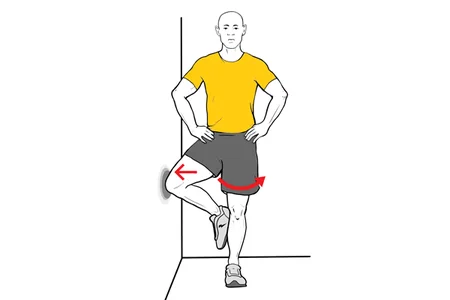 Estiramiento y activación del glúteo de pie