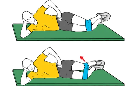 Almeja o abducción de cadera con mini banda