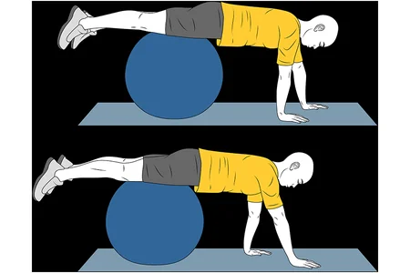 Andar con brazos: Pelota pilates