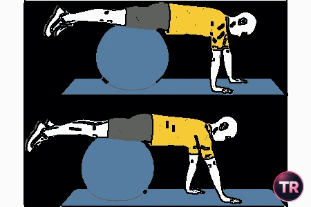 Andar con brazos: pelota de Pilates