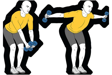 Aperturas con mancuernas inclinado adelante