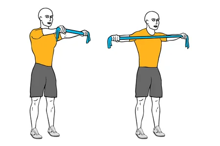 Aperturas de hombros con banda elástica agarre prono