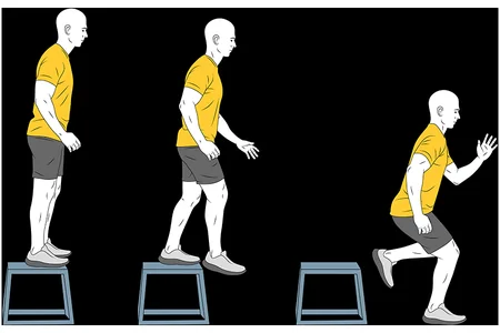 Bajar escalón una pierna