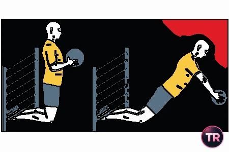 Caída adelante con balón medicinal
