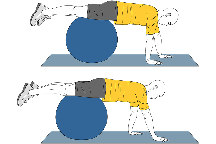 Andar con brazos: Pelota pilates