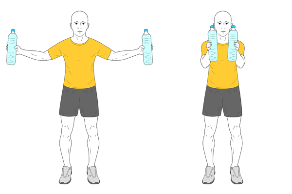 Entrenamiento con botellas de agua