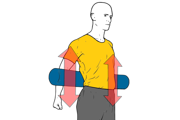 Automasaje de la columna lumbar con roller foam