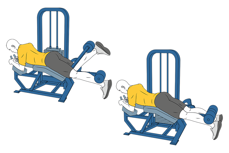 Curl femoral a una pierna con maquina