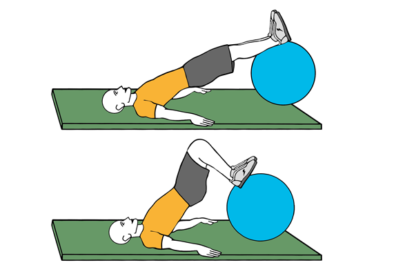 Curl femoral con pelota de pilates