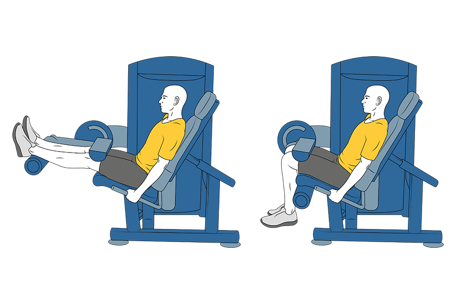Curl femoral sentado en máquina