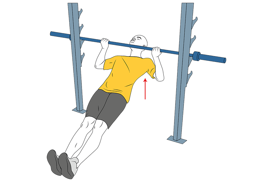 Dominadas boca arriba agarre supino