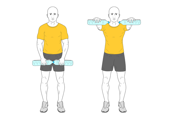 Entrenamiento con botellas de agua