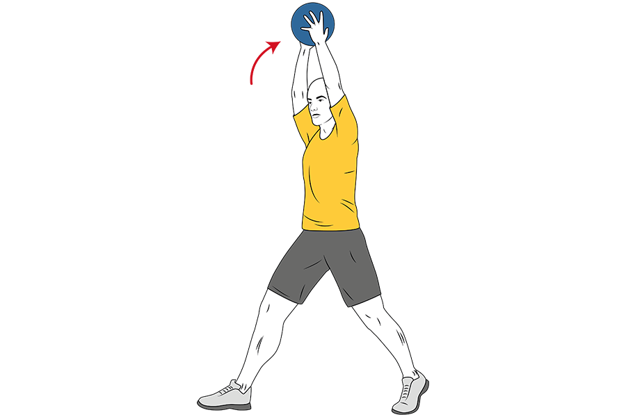 Elevación frontal de balón medicinal hasta la vertical