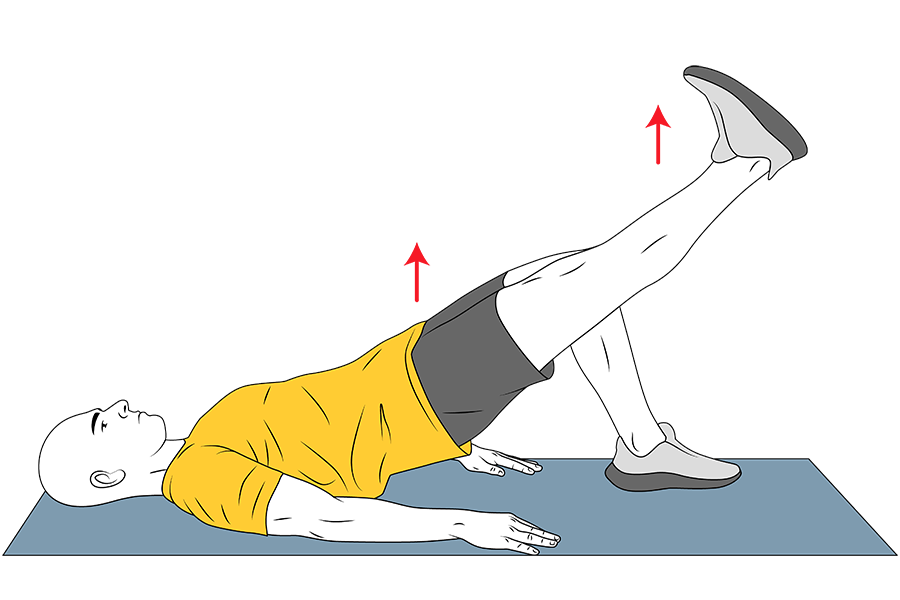 Elevación de pelvis con ext de rodilla