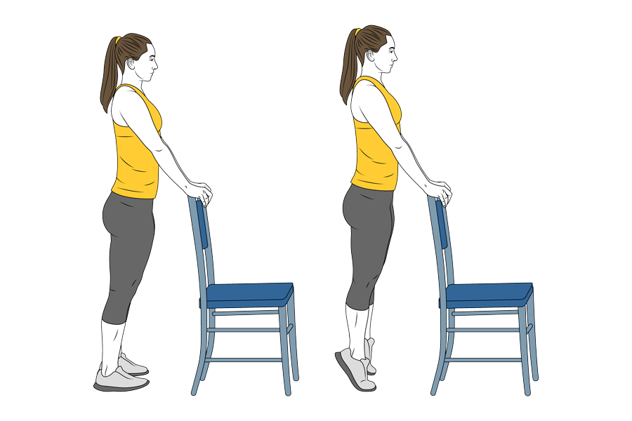 Elevación de talones de pie apoyado