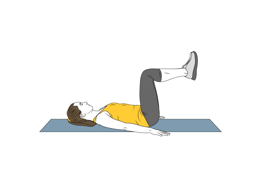 Encogimiento de pelvis tumbado en el suelo