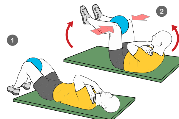 Encogimientos con adductor en isométrico