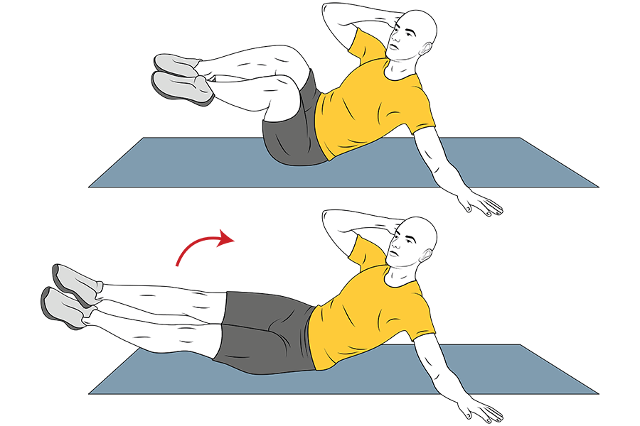 Encogimientos laterales con piernas flexionadas