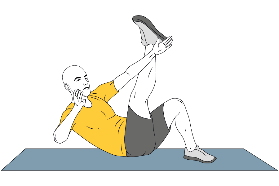 Encogimientos: Mano contraria va al lateral de la pierna levantada
