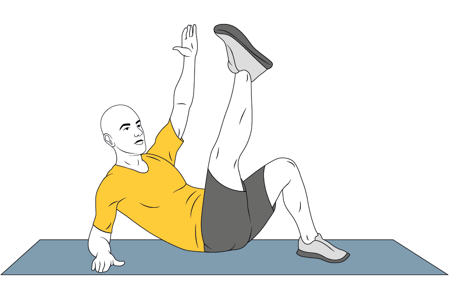 Encogimientos: una mano arriba la otra queda abierta.