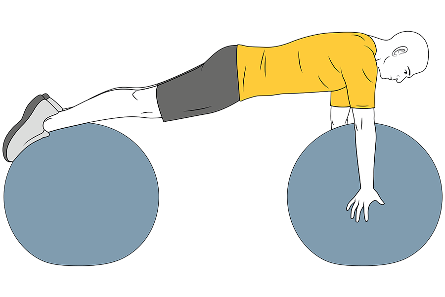 Equilibrio sobre pelotas de pilates