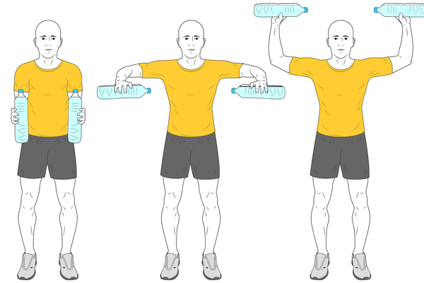 Entrenamiento con botellas de agua