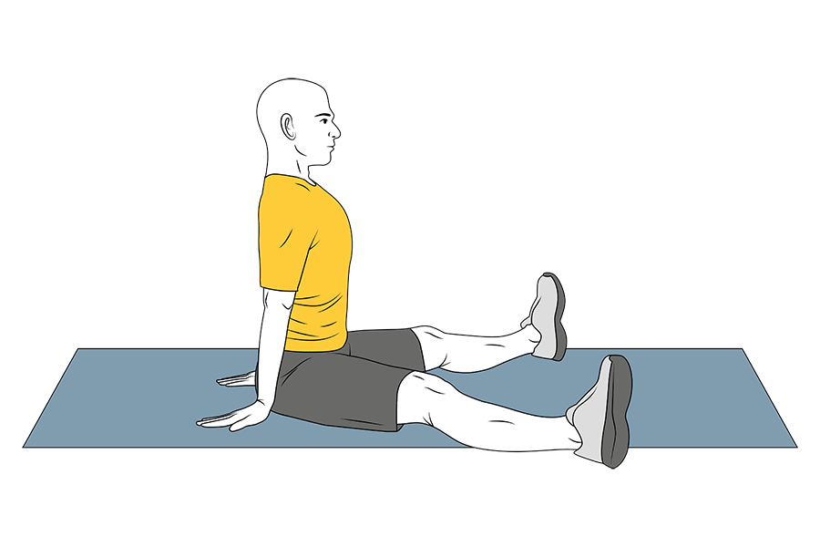 Estiramiento de aductores sentado