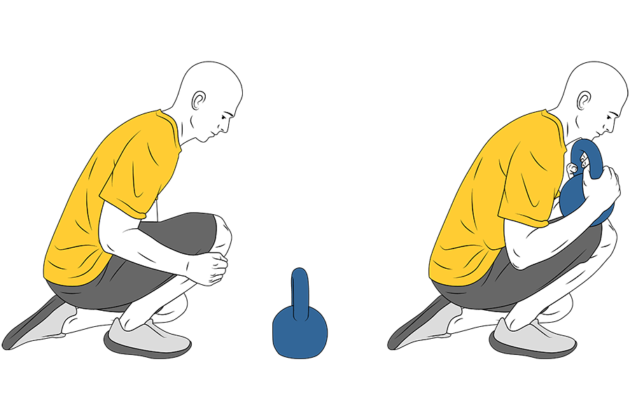 Estiramiento dorsiflexión tobillo con kettbell
