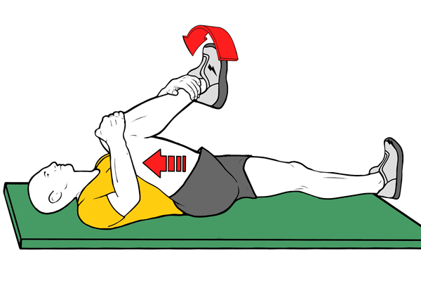 Estiramiento piramidal con ayuda