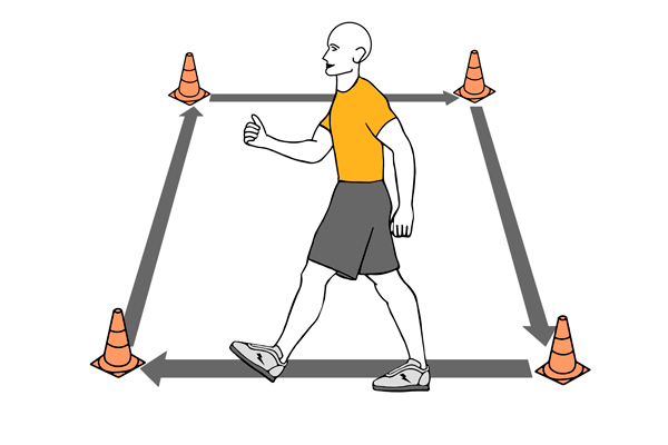 Figura cuadrada con conos