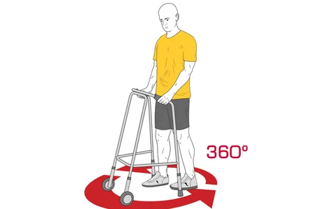 Giro 360º con andador