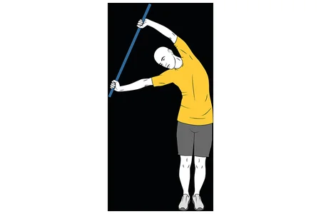 Giro de cintura con barra brazos estirados