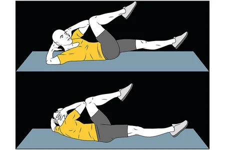 Encogimientos con giros a rodilla contraria