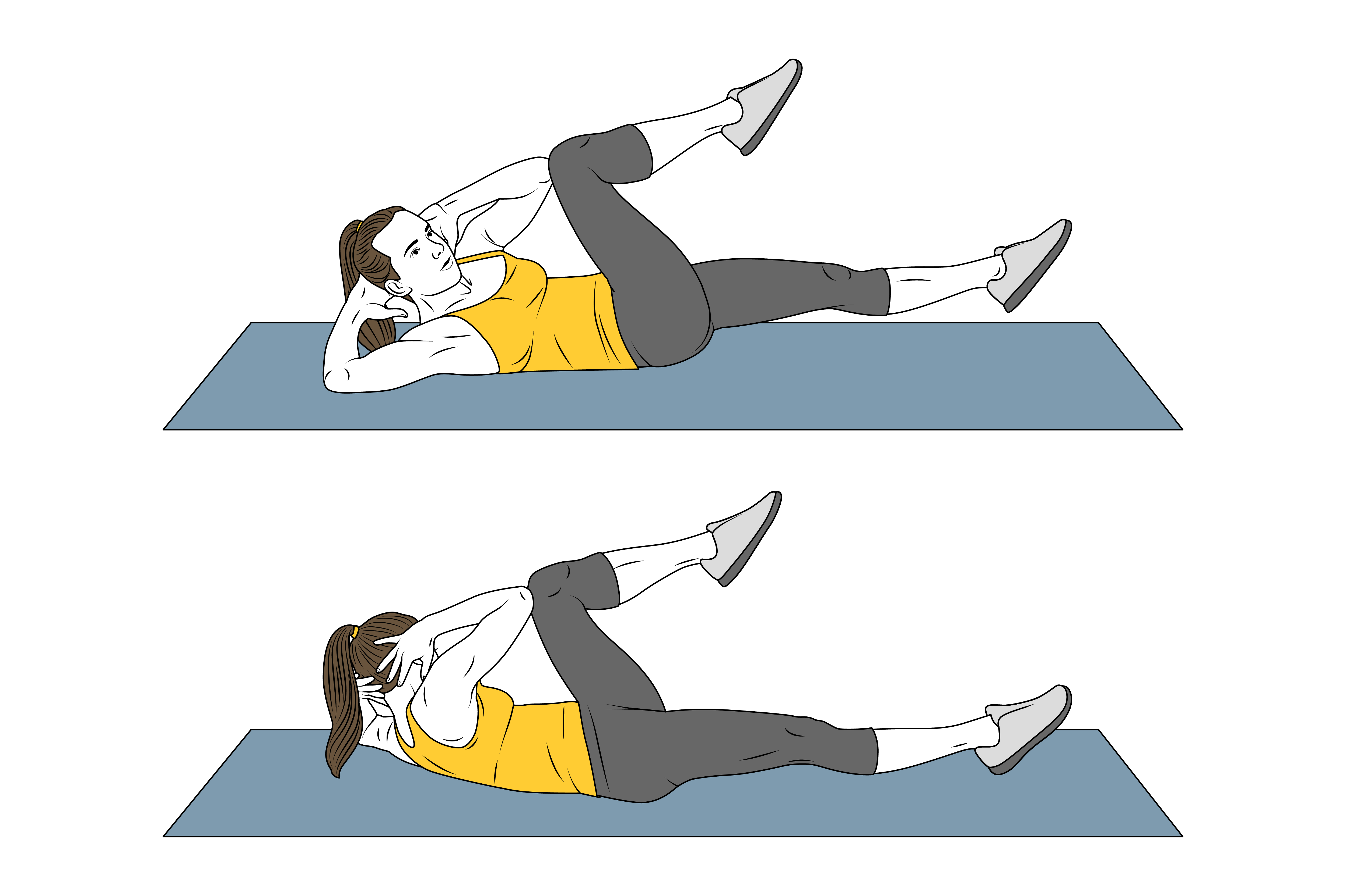 Encogimientos con giros a rodilla contraria