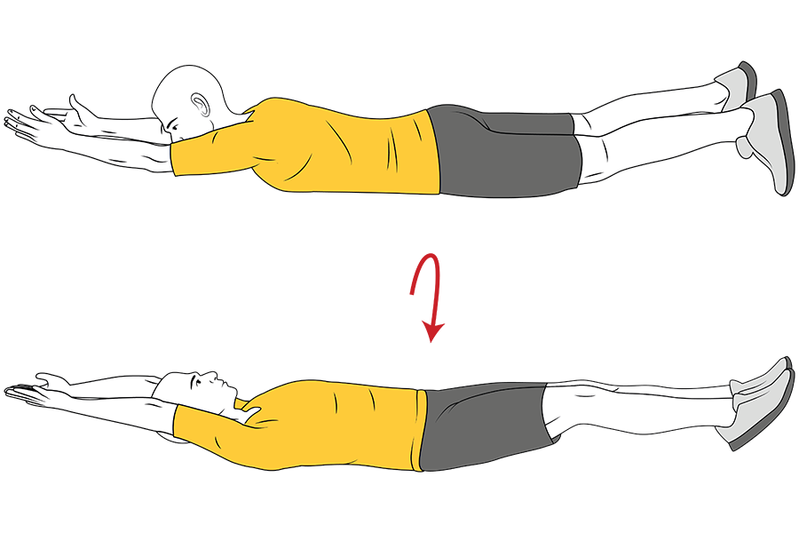 Giros del cuerpo con brazos y piernas estiradas