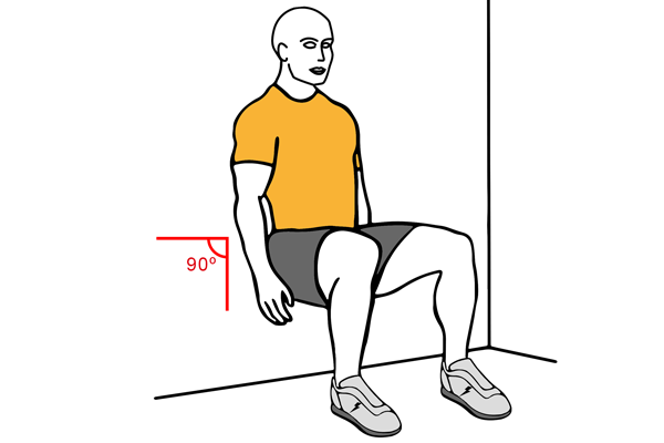 Media sentadilla a 90º con apoyo